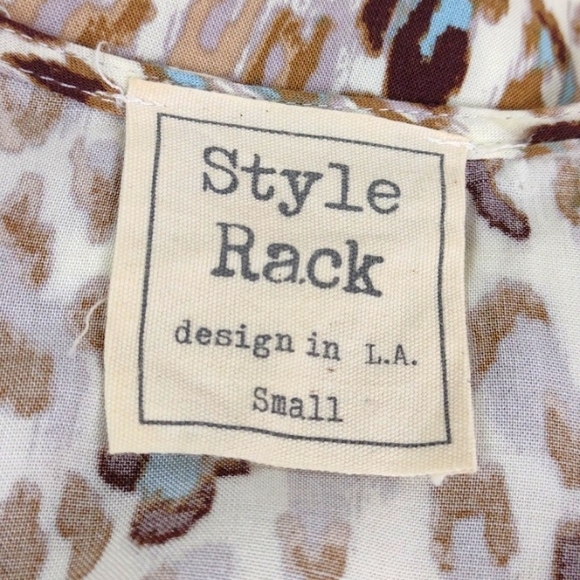 ❤️Bundle Only❤️ STYLE RACK LA Cream W/Brown Tan & Baby-Blue Leopard Print Dress - Picture 11 of 13